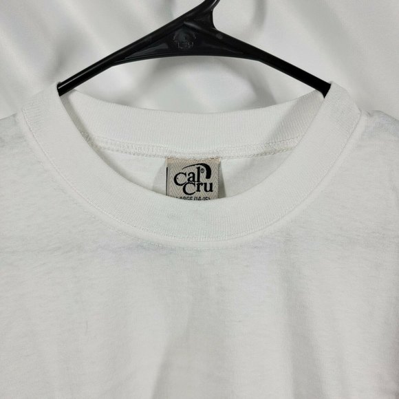 Vintage 90s Youth S M L Cal Cru Stars Stripes Single Stitched Sleeve T Shirt USA - Picture 2 of 10